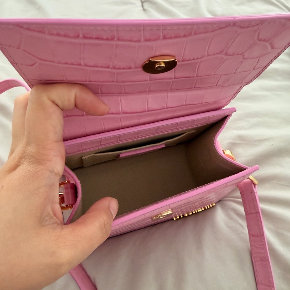 Jacquemus Pink Croc Mini Chiquito Top-Handle Bag - Picture 7 of 8